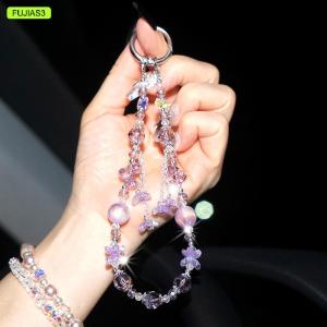 【E-WOITD】 Y2k dây buộc điện thoại tua rua Anh Đào thẩm mỹ dây đeo cổ tay chuỗi điện thoại đính cườm tinh tế dây đeo cổ tay Móc Khóa chống mất điện thoại di động quyến rũ