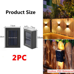 Solar Wall Light Outdoor Waterproof Lighting (Warm Light) Motion Sensor Night Light Down Light Garden Decoration Indoor for Deck Patio Stairs Yard LED Light