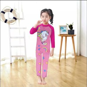 baju renang anak perempuan panjang 1-13 tahun karakter unicorn terbaru