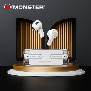 💘READY STOCK💘Monster XKT08 Wireless Bluetooth Headphones TWS HIFI Surround Bluetooth Headphones Low Delay Noise Reduction Headphones Digital Display Business Macaron Stereo