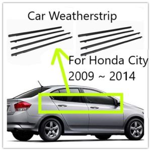 A set For Honda City 2009 2010 2011 2012 2013 2014 Car Outside Window Moulding Weatherstrip Seal Belt Weather Strip Plastic Trim