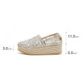 Joy&Mario Women's loafers Lace Breathable Non-Slip Wedges shoes. 