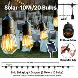 10/30LED Waterproof Fairy String Lights - Outdoor Garden Patio Decor Christmas Party Wedding Lamp E26 Bulb