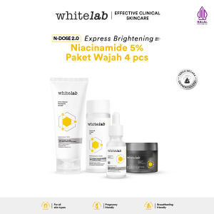 Whitelab 4 pcs N-Dose+ 2.0 Paket Wajah - Facial Wash Toner Serum with Night Cream Paket Skincare