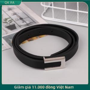 QK FA ✨ Phụ Nữ Mỏng Vành Đai Màu Đen Vàng Bạc Kim Loại Khóa Vành Đai PU Da Giản Dị Vành Đai Thắt Lưng Quần Ăn Mặc Trang Trí Dây Thắt Lưng
