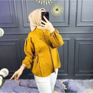 kemeja Naura Tali Samping Atasan Wanita Korean Style