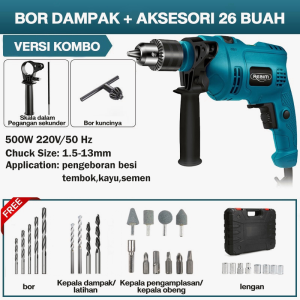 Reaim Bor Listrik 13mm Mesin Bor Bor Impact Bolak Balik Bor Listrik Impact Impact Drill Listrik Electric Drill