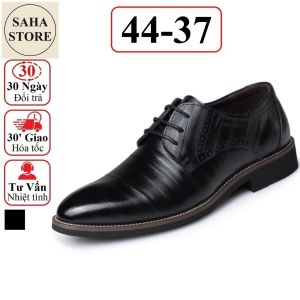 Giày big size nam SAHA132 giầy tây công sở derby đen cỡ to bigsize lớn số 43 44 45 46 47 48 âu trơn đẹp cao cấp buộc dây