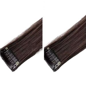 YOYO CHARMING 2Pcs แผ่นวิกผม ชิ้นส่วนผมปลอม สังเคราะห์สังเคราะห์สังเคราะห์ คลิปหนีบผม ผมยาวตรง ดีไอวาย ไร้รอยต่อไร้รอยต่อ ที่ต่อผม สำหรับผู้หญิง