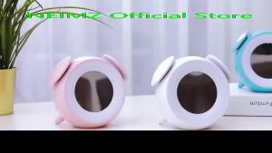 Bedside Sunrise sunset wake up light digital LED music alarm mirror clock bedroom desk calendar snooze clock table phone charger