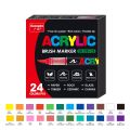 🔥12/24Pcs Acrylic Paint Pens Markers Brush Tip Paint Markers for Rock Painting Wood Canvas Stone DIY Crafts. 