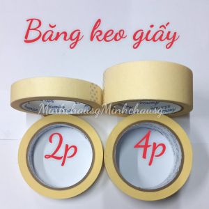 Băng dính giấy Băng Keo Giấy keo che sơn viết ghi chú Bản 2cm  - dài 25 mét (1 mặt dính)