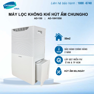 Máy lọc không khí Hút Ẩm ChungHo AD-150 công xuất 40L cho diện tích 80m2