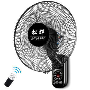 Wall Fan Electric Fan Inverter With Remote Control Heavy Duty 12 Inch Standard No Punch Wall Fans 12H Timing 3 Speeds Strong Wind Air Circulation Fan