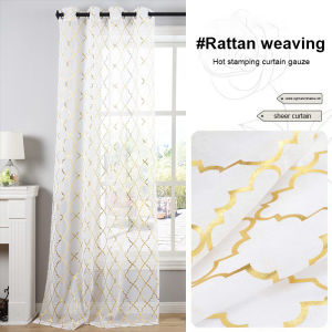 KORMES Sutuo Home Marble White Sheer Curtains - Gold Foil Print Metallic Bronzing Privacy Window Treatment Abstract Drape Set for Bedroom Kitchen Living Room 1 Panel Elegant Home Decor