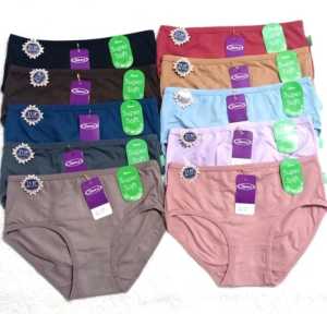 promo Paket Lusinan Celana Dalam Wanita Polos Nyaman Ukuran M - 12 PCS