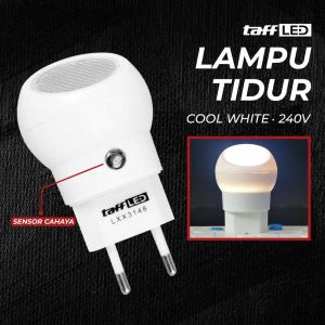 Lampu Tidur LED EU Plug Sensor Cool White 240V 0.5W Lampu Tidur Sensor