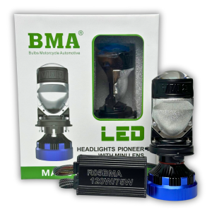 Đèn Pha LED Bi Cầu R05 BMA 120W Siêu Sáng Chân H4 - Đèn Pha Lắp Oto Xe Máy - Bảo Hành 2 Năm