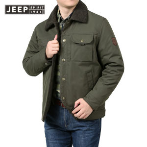 Jeep Tinh Thần Áo khoác đã giặt Jeep Áo Khoác Lông Cừu Lót Dày Da Cừu áo khoác Jacket ấm Người Đàn Ông Của Áo khoác độn bông Cho Nam Giới