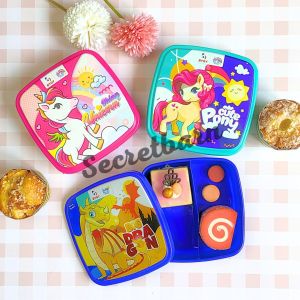 Tempat Makan FAIRY | Lunch Box Ultah | Souvenir Ulang Tahun Anak | Kotak Bekal Sekat 2 | Tepak Makan Plastik