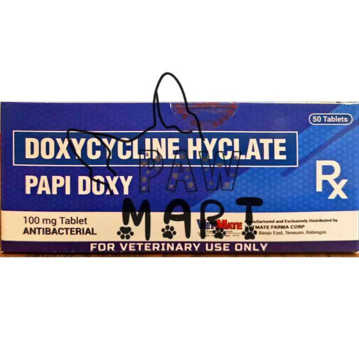 [1 BOX] Papi Doxy Tablet Doxycycline/Antibacterial for Cats & Dogs ...