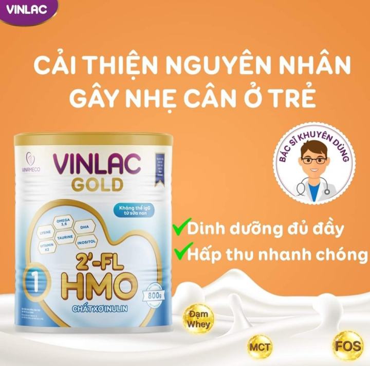 Sữa Vinlac Gold 1 300g cho bé từ 0-24 tháng