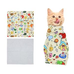 Mèo êm dịu bọc cho chải chuốt và vệ sinh hoạt động vải mềm cố định bọc cho mèo con thoải mái sau khi khăn tắm