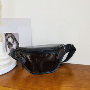 ANGY ซิปมีซิป กระเป๋าคาดเอวโปร่งใส สไตล์จีนจีน กันน้ำกันน้ำได้ กระเป๋าหน้าอกพีวีซี แฟชั่นสำหรับผู้หญิง กระเป๋าคาดเอว แพ็คโปร่งใส กีฬากีฬากีฬา