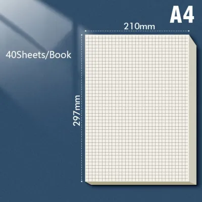 LUCHY WATCHES 40/100 Sheets Blank Draft Paper Grids/Blank A4/B5 Calculation Paper High Quality Beige Eye Protection Notebook Students