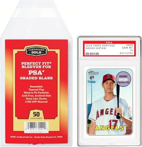 PSA Graded Card Sleeves – 50 Count with PSA Logo Resealable Slabs Sleeve - Precise Fit Slab Protector for Grading Baseball Football Gaming Trading Sports Cards