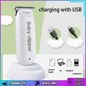 COD Kemei Cukur Rambut Bayi Elektrik Baby Clipper Shaver USB Rechargeable - KM-1319 / alat cukur rambut anak kemei mini baby tanpa suara elektrik portable paling aman tajam baterai tahan awet tanpa kabel di cas charge rekomendasi bagus laris tren viral