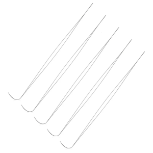 5PCS Big Eye Curved Beading Needles Stainless Steel Sewing Needles DIY Bead Spinner Needles Craft Making Tools