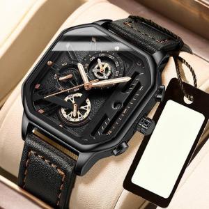 Jam Tangan Pria Chrono Aktif Asli Tahan Air Tali Kulit Premium Original Chronograph 6 Jarum Berfungsi New Model Terbaru Kalender Aktif Luminous Bercahaya Stainless Titanium Anti Karat Aksesoris Arloji Mens Watches Kasual Bisnis Formal Kaca Tebal -JP20