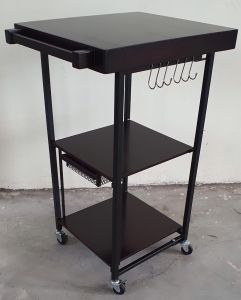 Kệ đựng đồ xe đẩy đa năng 3 tầng phong cách Âu Mỹ sơn tĩnh điện decor trang trí phòng khách nhà bếp gấp gọn đa năng