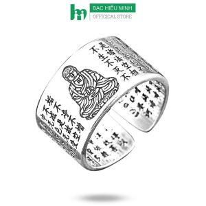 Nhẫn Nam Phật Bản Mệnh Như Lai đại Nhật - Tuổi Mùi Thân NA543-MT Bạc Hiểu Minh