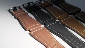 (In stock) 35-24mm convex cowhide band For Bell Ross B&R BR-01 BR-03 Men Genuine leather watchband silicone rubber waterproof watch strap