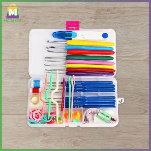 Lightweight 16-Size Crochet Hook Set with Non-Slip Handles for Crochet and Crafting