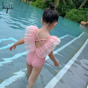 KYII Baby Girl Swimsuit one-piece Cute INS Princess Summer Dress Little Girl New Style ky22051