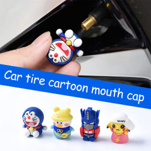 4Pcs Universal Car Tire Valve Cap Cartoon Image Cute Tire Decoration Car Accessories