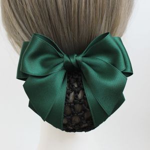 CHXONQ Headwear Elegant Female Bowknot Hotel Nurse Ponytail Clip Hairgrips Cover Net Korean Bun Snood Women Spring Clip