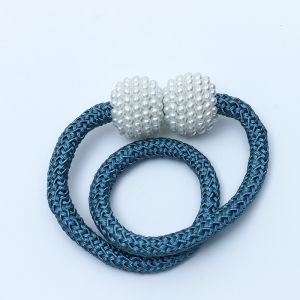 1Pcs Magnetic Curtain with Braided Rope Imitation Pearl Buckle stamping Back Clip Decoration Simple Creative Tie