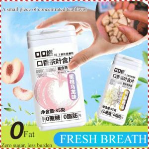 【Hot sale】Fresh Breath Tea Tablets Mouth Freshener Flower Flavor Tea Sugar Herbal Plant Extract No Cane Sugar No Fat Fresh Breath Tea Chewable Tablets