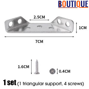 30Set Multi-functional Furniture Corner Connectors Stainless Steel Triangle Support Bracket Furniture Shelf Fastener Fixed Connector with Screws