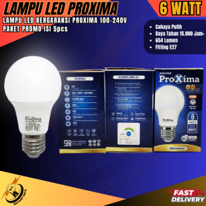paket promo 5pcs lampu led 6wat bolam lampu murah terang cahaya putih terang awet produk asliproxima