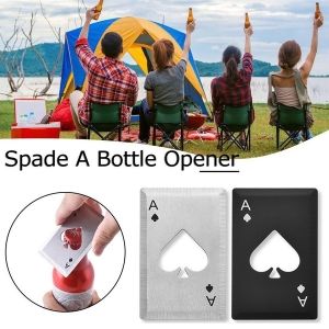 MixHome  Black/Silver Poker Card shaped Beer Bottle Wine Jar Opener Personalized Creative Stainless Steel Bottle Opener Bar Tool 1pcs