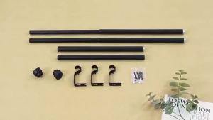 H.CHENG HOME Adjustable Curtain Rod Extendable 19mm Diameter 40cm-240cm (16-94in) Set with Mounting Bracket & Cover Gold/Silver