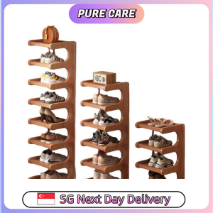 【Pure Care】 Doorway Bamboo Shoe Rack/Shoe Cabinet/Narrow Multi-layer Storage Rack/Space-Saving Shoe Cabinet