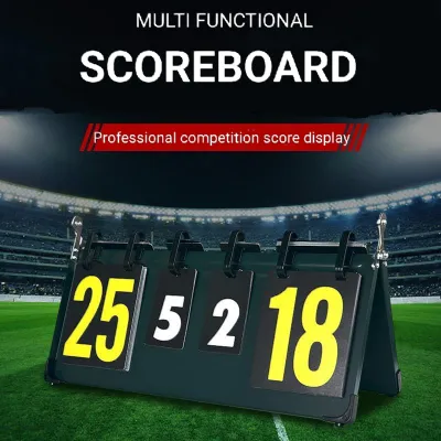 Meroca Multi Sports Table Scoreboard Keeper Portable For Volleyball Badminton Tennis Football Competition Flip Counter Board Soccer Ping Pong Indoor Outdoor Team Individual Sports Training Equipment