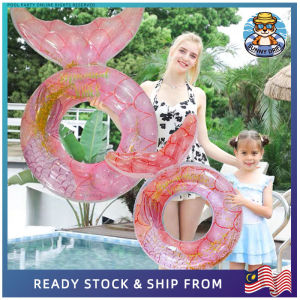 YW 90# Sequin Mermaid Swimming Ring/Thickened s Swimming Ring - Pink