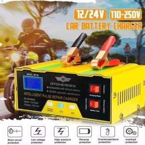 Charger Aki 12/24v 6-105AH mf-2b Accu Mobil Motor 12 dan 24 Volt Smart Battery Charger Motor Dan Mobil Otomatis Accu Kering Dan Basah Lead Acid Battery Charger Auto Cut Off12V / 24V 6-105AH Murah - COD